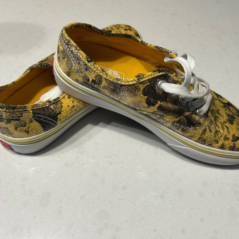 Vans Yellow and Black Women's Sneakers